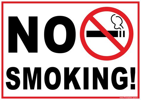 Printable No Smoking Signage