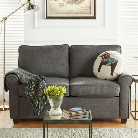 Mainstays Traditional Loveseat Sleeper with Memory Foam Mattress, Gray - Walmart.com - Walmart.com