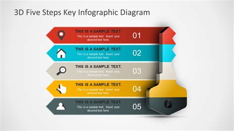 3D Five Steps Key Infographic Diagram - SlideModel