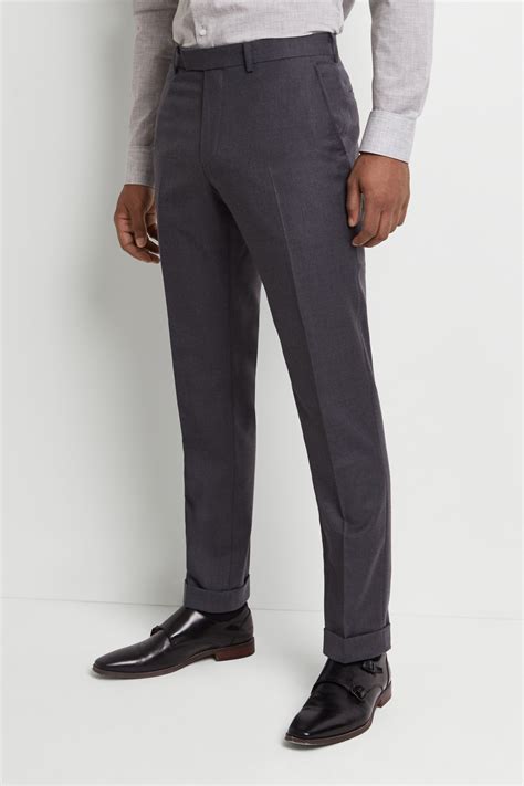 Moss 1851 Tailored Fit Grey Wool Rich Brushed Trousers