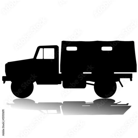 4x4 military truck silhouette. Stock Vector | Adobe Stock