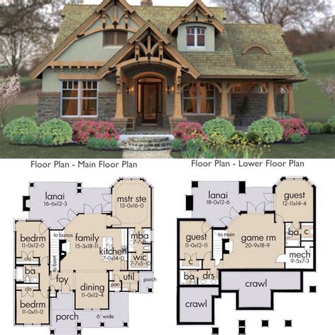 Affordable Basement Design #AffordableBasementDesign | Craftsman house plans, Dream house plans ...