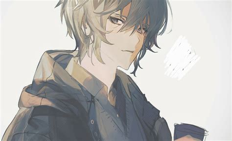 Download Grey Eyes Grey Hair Short Hair Anime Boy Anime Boy HD Wallpaper by SHACHI