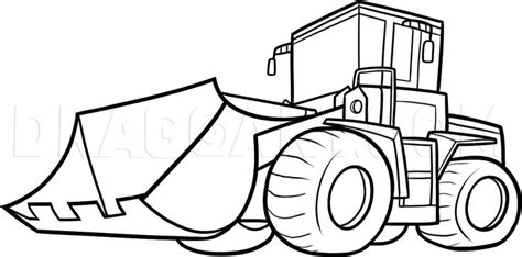 How To Draw A Bulldozer, Step by Step, Drawing Guide, by Dawn - DragoArt | Guided drawing ...