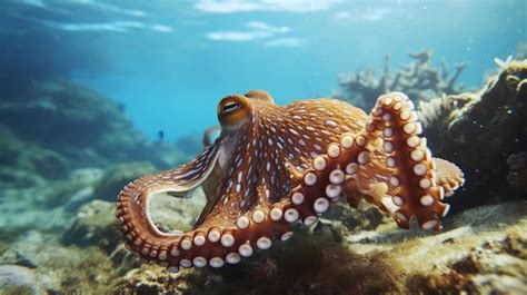 Premium AI Image | An octopus gracefully swimming in its natural habitat AI Generative