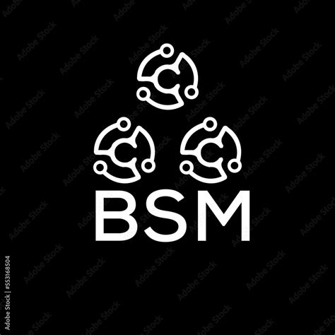 BSM letter logo. BSM best black background vector image. BSM Monogram ...