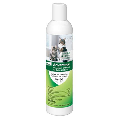 Advantage Flea & Tick Treatment Shampoo for Cats & Kittens, 8 fl. oz ...