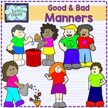 Good and bad manners {multicultural kids} clip art by Teacher's Clipart