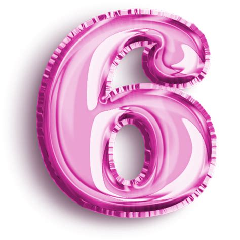 Number 6 metallic pink number balloon. Airfoil filled number ...