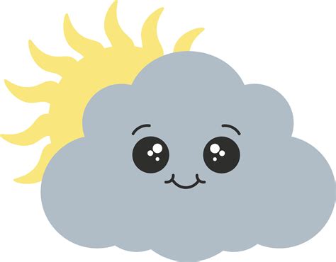 Cute happy cloud, Seal or Icon Vector Illustration 12489461 Vector Art at Vecteezy