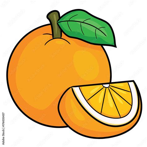 Orange Cartoon Illustration of cute cartoon orange. Stock Vector ...