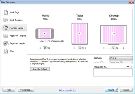 Creating Responsive Designs with Dreamweaver CS6 Fluid Grid Layout