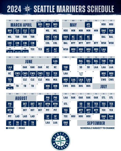 Seattle Mariners Uniform Schedule 2024 Printable - Free Printable Schedules