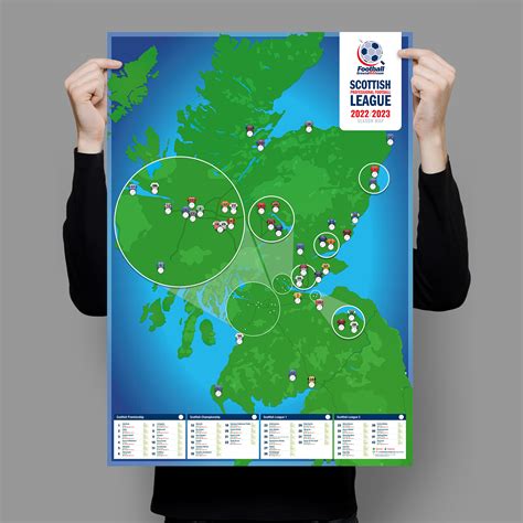 Scotland Football Stadium Poster - 2022/2023 season - Football Ground Map