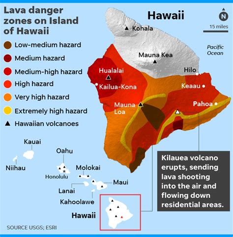 Kilauea Volcano Eruption Map