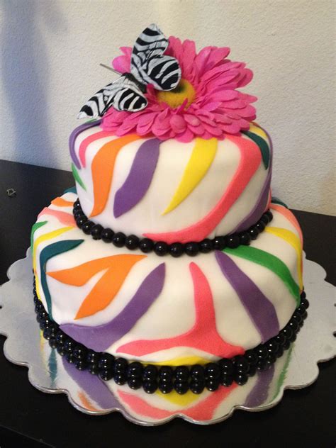 Rainbow zebra cake | Zebra cake, Cake, Rainbow zebra