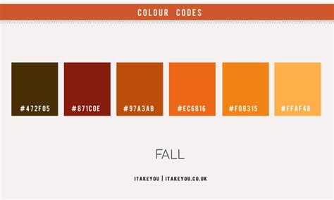 Fall Color Palette Hex Codes