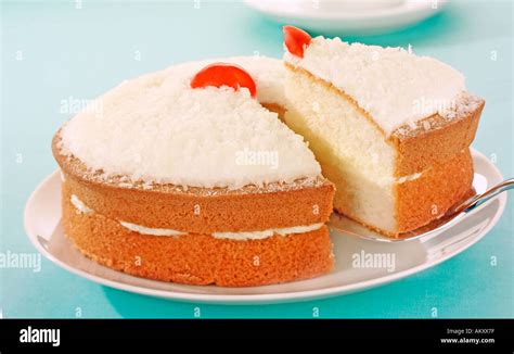 COCONUT SPONGE CAKE Stock Photo - Alamy