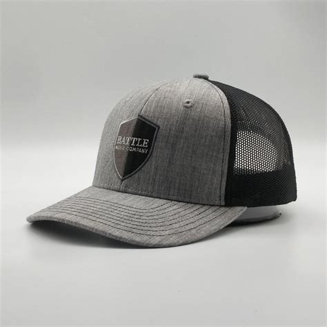 High Quality Dark Gray 6 Panel Designer Baseball Cap Custom Made Embroidery Shield Logo ...