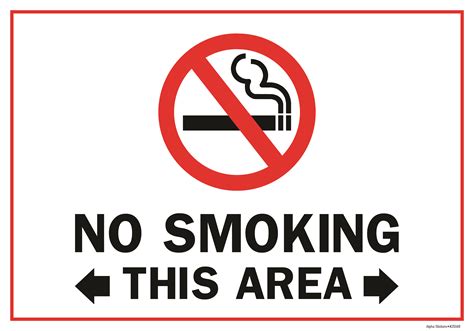 No Smoking Sign This Area Vinyl Sticker Size: 10"Wx7"H | Lazada PH