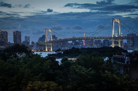 Rainbow Bridge from Odaiba, Japan