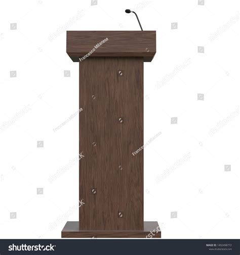 3d Rendering Illustration Wooden Podium Microphone Stock Illustration 1492498772 | Shutterstock