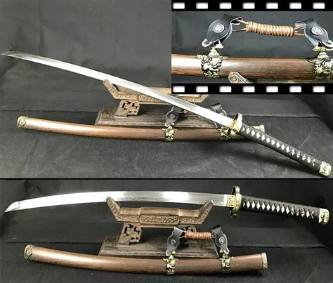 Real Handmade Japanese Samurai Sword Katana Damascus steel Folded Steel ...