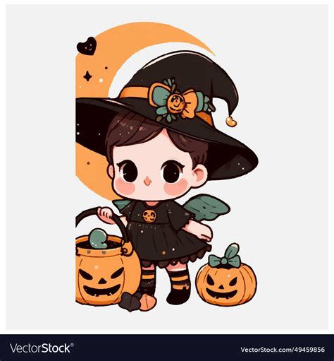 Halloween cute baby witch file Royalty Free Vector Image