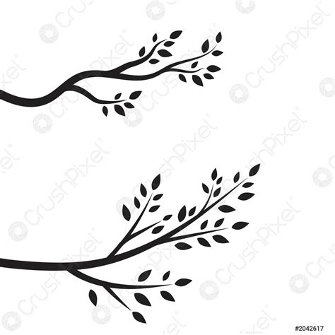 Tree branch vector ilustration design - stock vector 2042617 | Crushpixel