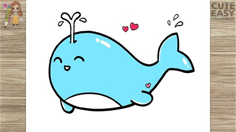 Simple Cute Whale Drawing