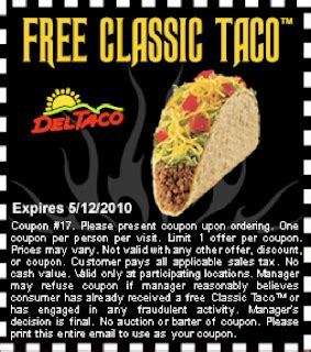 DEL TACO: FREE Classic Taco Coupon!