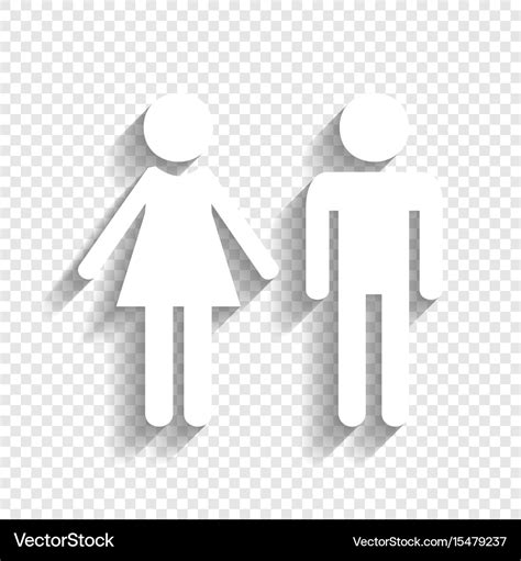 Male and female sign white icon with soft Vector Image