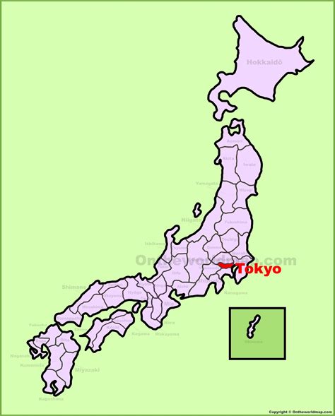 Tokyo location on the Japan Map - Ontheworldmap.com