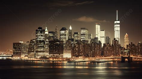 The New York City Skyline At Night Background, Pictures Of Ny City, Ny, City Background Image ...