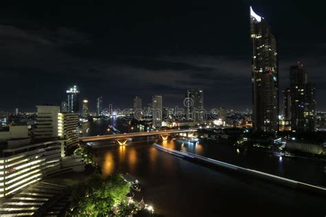 Bangkok river night scene stock image. Image of business - 97495059