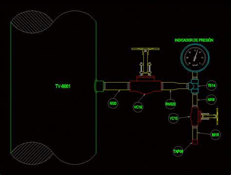 Pressure Gauge Type 6 2D DWG Elevation for AutoCAD • Designs CAD