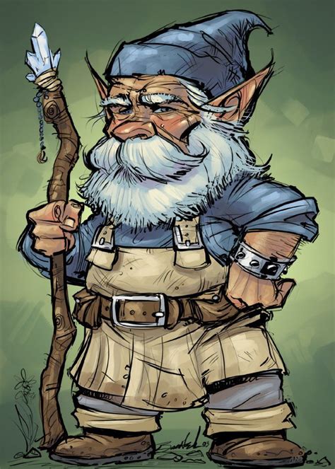 [Fantasy art] Garden Gnome by nbaertsch at Epilogue | Gnome garden, Fantasy art, Fairy drawings