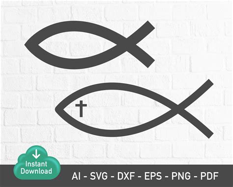 Christian Fish Symbol SVG Instant Download Fish Christian | Etsy