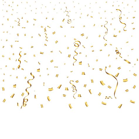 Confetti PNG with golden ribbon for festival background. Confetti and ribbon falling background ...