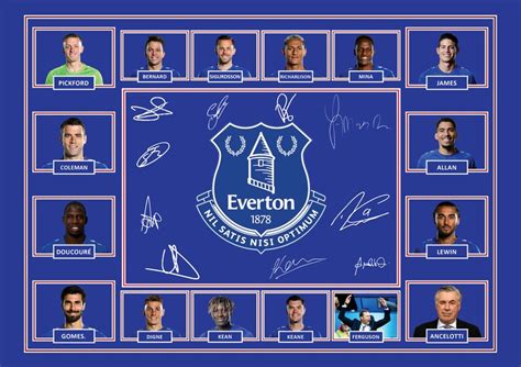 Everton FC 2020-21 Squad Football Club Signed Tribute | Etsy