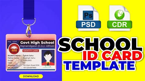 School id card template psd free download - creationspana