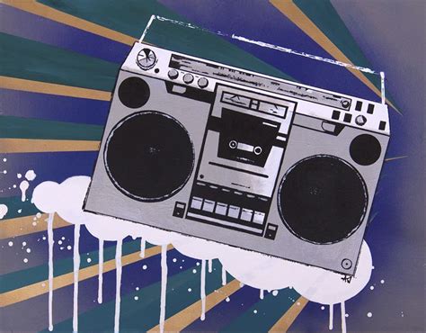 Original Boombox Pop Art Painting - StreetPop Art - Paintings & Prints, Entertainment, Music ...