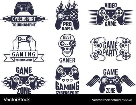 Gaming logo set video games and cyber sport Vector Image