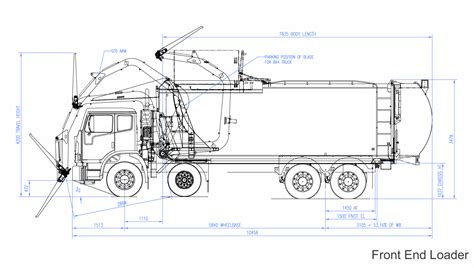 Line drawing of Front End Loader Garbage Truck | Garbage truck party, Garbage truck ...