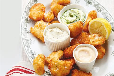 Parmesan chicken nuggets with three dipping sauces - Recipes - delicious.com.au