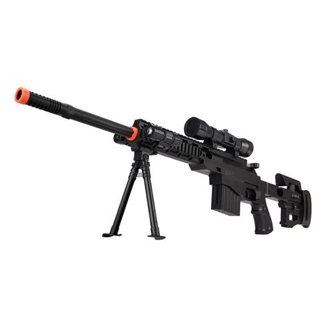 Spring Airsoft Sniper Rifle Gun W/ Scope Laser Light Bipod 3