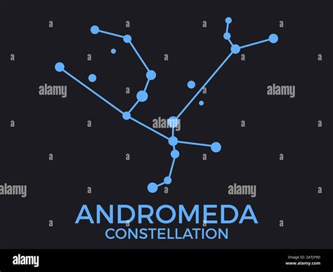 Andromeda constellation. Stars in the night sky. Cluster of stars and galaxies. Constellation of ...