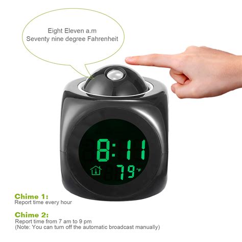 LCD Alarm Clock Voice Talking Digital LED Clock Temperature Bedroom Projection | eBay