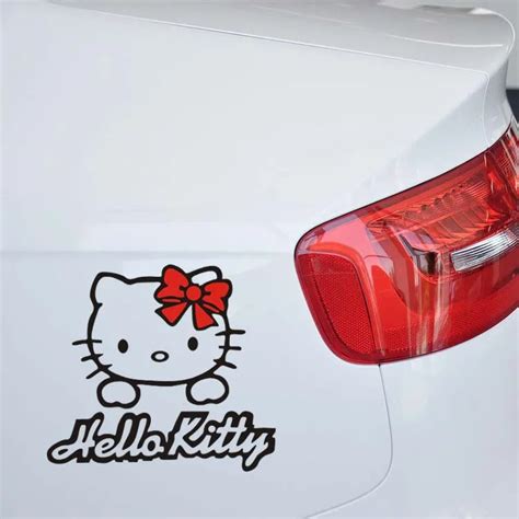 Free Shipping Bow Hello Kitty car Sticker car decoration Decorative ...