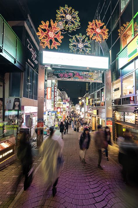 Takeshita Street at night Photograph by David L Moore - Pixels